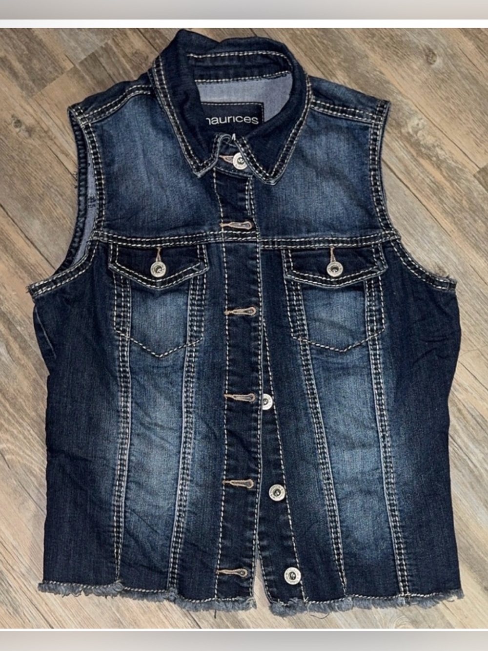 Maurices Women's Dark Wash Denim Vest